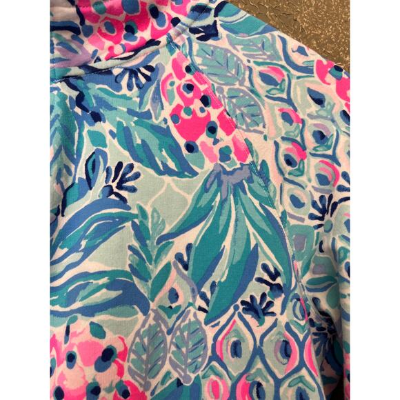 Lilly Pulitzer Skipper Cropped Popover Zanizibar Blue Party Princess Medium - Picture 4 of 7